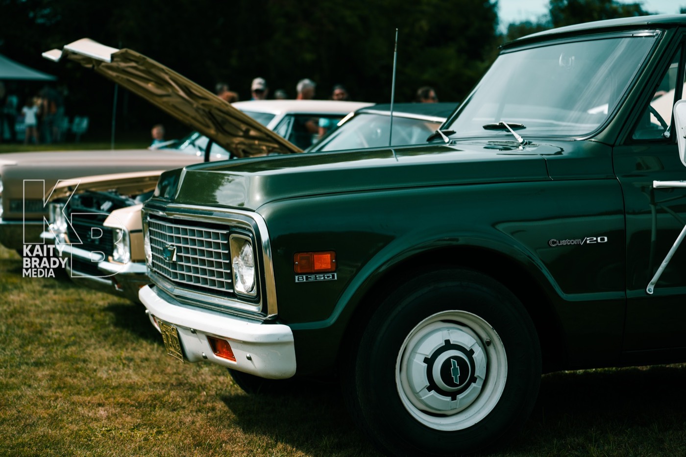 A restored Chevrolet pickup at the car show