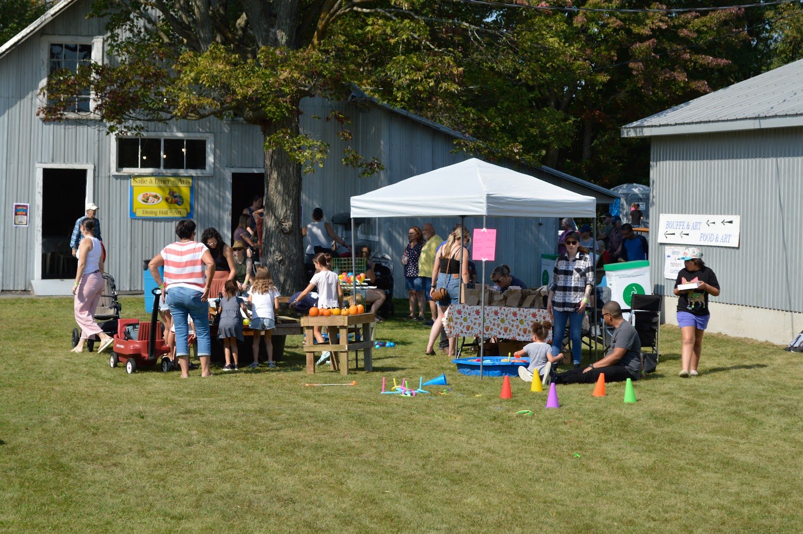 Families gathered on the Havelock fairgrounds